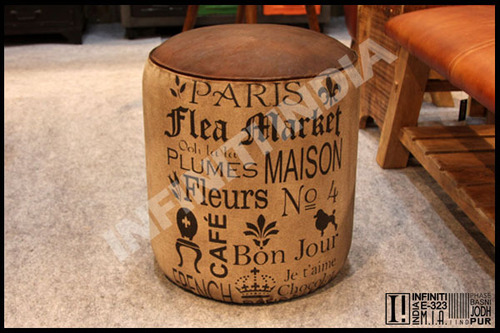 Fabric Vintage Pouf
