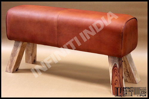 Rectangle Vintage Leather Bench