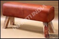 Rectangle Vintage Leather Bench