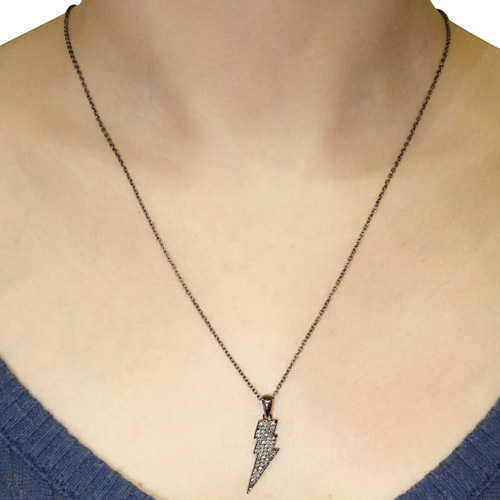 Diamond Pave Silver Charm Pendant 