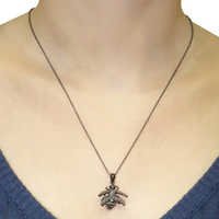 Diamond Pave Silver Gemstone Pendant