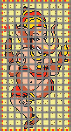 Ganesh Ji Dancing Mosaic Tile