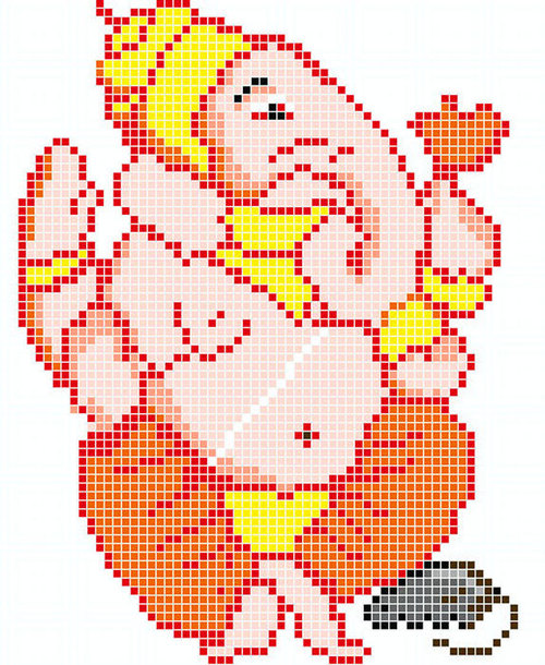 Ganesh Ji Colorful Mosaic Tile