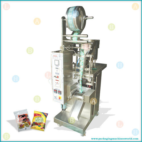 Automatic Continuous Motion Vertical Small Pouch Packing Machine with Vibratory Filler - Stainless Steel, 220V | Continuous Motion, Easy Operation, Durable Design, Food-Grade Materials