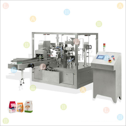 Automatic Horizontal Rotary Pick, Fill & Seal Machine for Big Pre-formed Pouches - Stainless Steel, Six Stations, Rotary Design, Food Grade