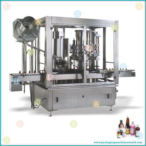 Automatic Rotary Bottle Filling and Cap Sealing Line with Piston Filler