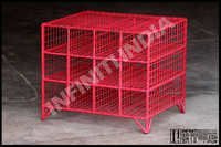 Industrial Wire Wine Rack - Polished Steel, Square Shape, 10 Grams Weight | Durable Metal Frame, Quality Controlled Design, Versatile Book Storage Solution