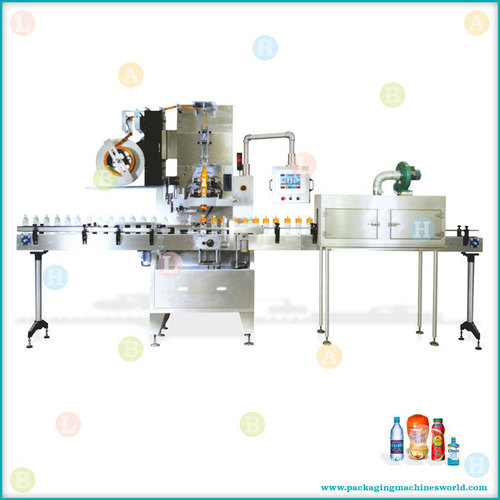 Automatic Shrink Label Cutting and Inserting Machine - Stainless Steel, 5000x2000x1500 mm | Automatic Labeling, High Speed, Durable Design, Reliable Performance