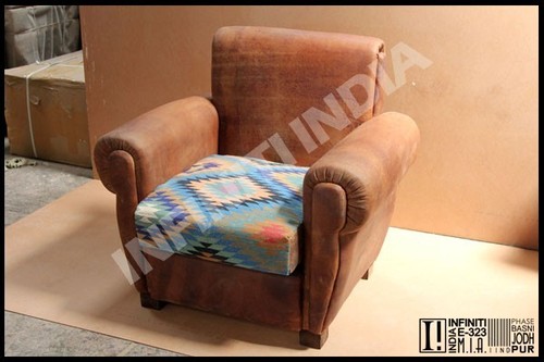 Vintage Leather Sofa - Polished Leather & Reclaimed Wood | Rectangular Shape, Vintage Cushion, AQL 2.5/4.0 Quality Standards