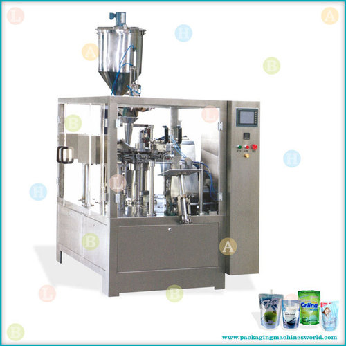 Automatic Horizontal Rotray Pick Fill & Seal Pouch Packing Machine with Liquid Filler