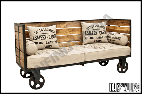 Metal Vintage Industrial Settee