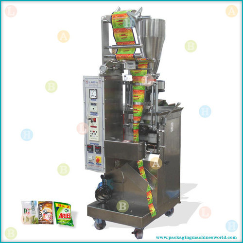 Automatic Continuous Motion Vertical Small Pouch Packing Machine with Micro Adjustable Cup Filler - Steel, Customizable Size, Electric Motor, Adjustable Speed | High Speed, Durable Design, Easy Operation, Low Maintenance