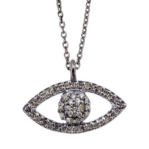Diamond Evil Eye Charm Pendant Jewelry