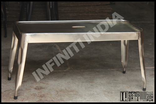 Metal Tolix C Nickel Finish Bench