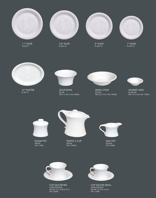 Hotel Ware - Fine Bone China, Varying Dimensions, White | Durable, Elegant, Stackable, Microwave-Safe, Dishwasher-Safe