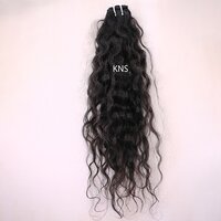 Natural Colour Black And Brown Machine Weft Curly Hair
