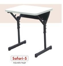 Safari Desk - Composite Material, 690x510x635-760mm, White, Steel Frame | Adjustable Height, Flawless Finish, Customizable