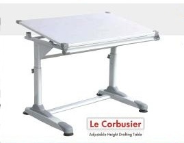 Le Corbusier Desk - Metal & Wood, 1200x750x540mm, Silver | Adjustable Height, Smooth Finish, Modular Design