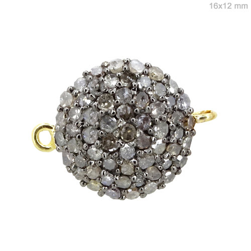 Pave Diamond Gold Connector Finding