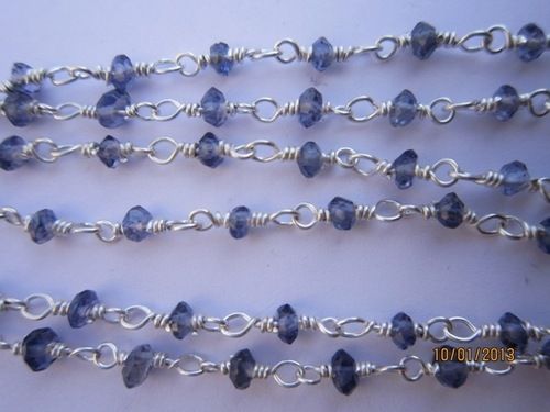 Faceted Rondell Beads Silver Polish Metal Chain Size: 18 Inch