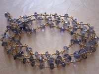 Faceted Rondell Beads - White Gold 18 Inch Chain, Purple Stone Accents, 15-30 Grams Weight