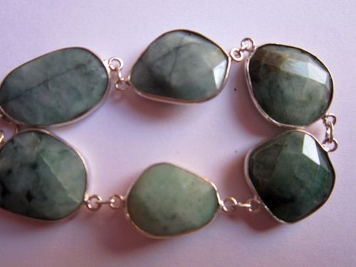  Natural Emerald Friendship Bracelet connectors