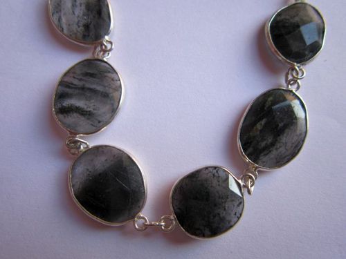Rutile Quartz Friendship  Bracelet 7 Inch 13x17mm to 15x17mm 6 pcs connectors