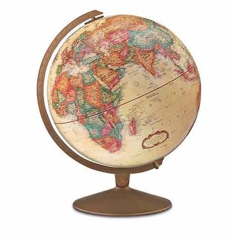Explorer Golden Globe Golden - Metal 12 Inch Golden | Tilting Desk Globe World Map Educational Decorative Item