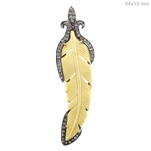 Diamond Gemstone Carving Gold Pendant