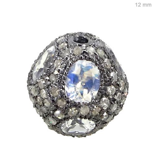 Natural Diamond Pave Gemstone Bead Finding