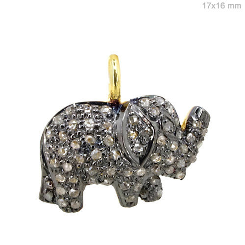 Diamond Elephant Charm Pendant Jewelry