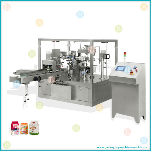 Automatic Horizontal Rotary Pick, Fill & Seal Machine for Big Pre-formed Pouches - Six Station