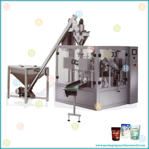Automatic Horizontal Rotray Pick, Fill & Seal Pouch Packing Machine with Auger Filler