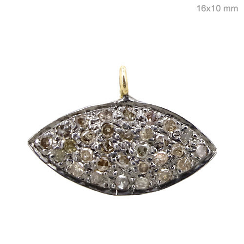 14k Gold Diamond Evil Eye Charm Pendant Jewelry