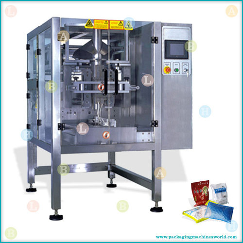 Automatic Servo Control Vertical Pouch Packing Machine with Filler for Four Side Seal Pouch