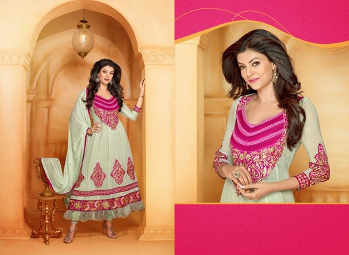 Latest Anarkali Suit Catalog - Soft Silk, 54 Inches, Light Green | Intricate Embroidery, Elegant Design, Perfect Fit, Comfortable Wear