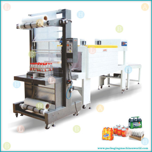 Shrink Tunnel with Web Sealer for Group Packing of Bottles