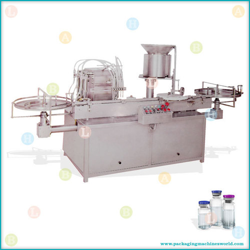Automatic Mono Block Vial Filling & Stopper Placing Machine - Stainless Steel Variable Capacity High Speed Efficient Operation | Automatic Filling Durable Design Food Grade Parts Precise Filling Reliable Stopper Placing