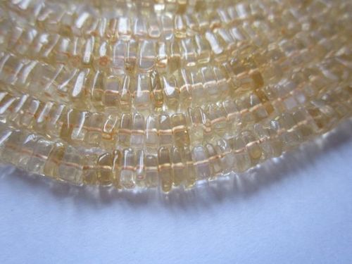 Chalcedony 7 Inch Citrine Flat Square 5Mm-8Mm Beads