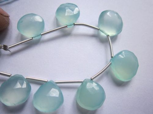 Citrine Aqua Chalcedony Faceted Briolettes Beads Gemstone