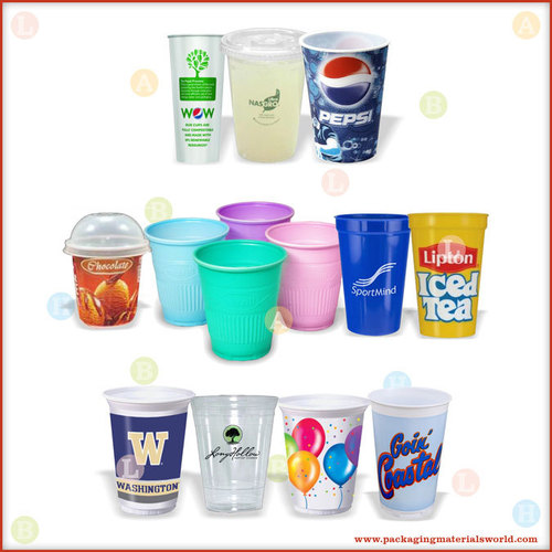 Printed Plastic Cups - Multiple Sizes, Multicolor | Customizable Print, Durable Material, Eco-Friendly, Fast Delivery, Bulk Packaging, High Quality