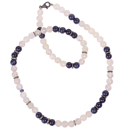 Gemstone Diamond Silver Necklace Jewelry