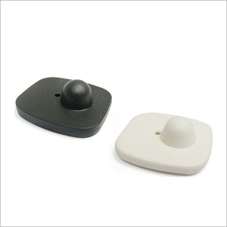 EAS Tags - Plastic 25x25mm, Black/White, 58kHz/8.2MHz | Shoplifting Prevention, Reliable Detection, Durable Design