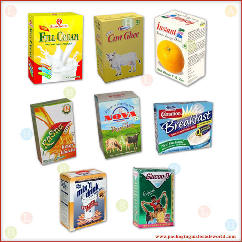 Printed Lined Carton - Cardboard, Varied Dimensions, Multi-color Glossy Finish | Customizable, Durable, Eco-friendly, Food Safe, Hygroscopic