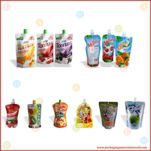 Printed Stand-up Pouches for Juice - Plastic/Foil, Variable Capacity, Full Color Prints | Resealable, Leak-Proof, Lightweight, Child-Friendly