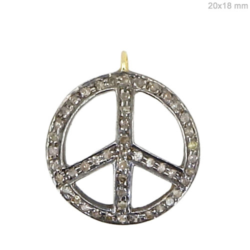 Pave Diamond Peace Pendant