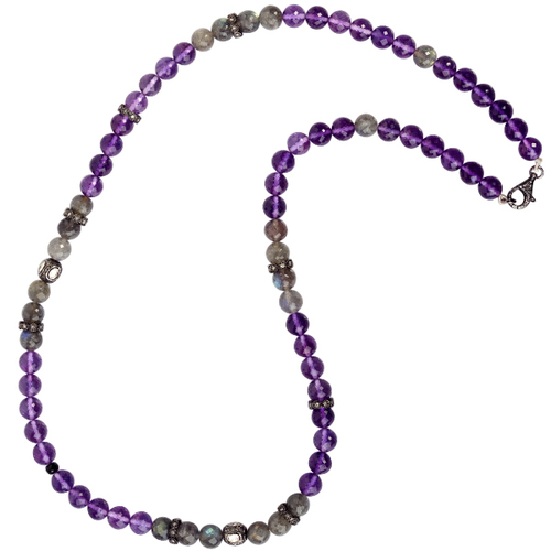 Diamond & Gemstone Beaded Necklace