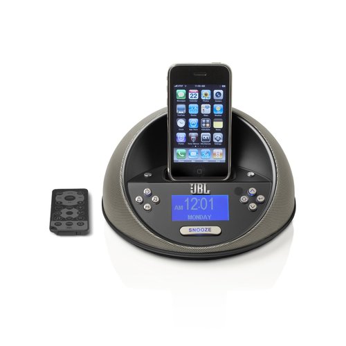 JBL On Time Micro Loudspeaker Dock and Clock Radio for iPod and iPhone Black 