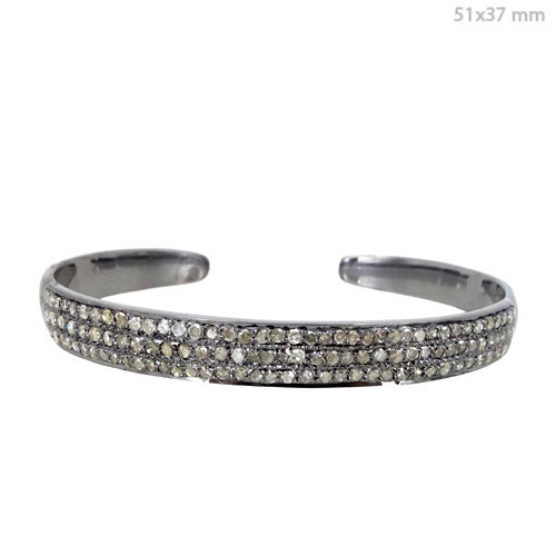 Silver Diamond Open Bangle Jewelry