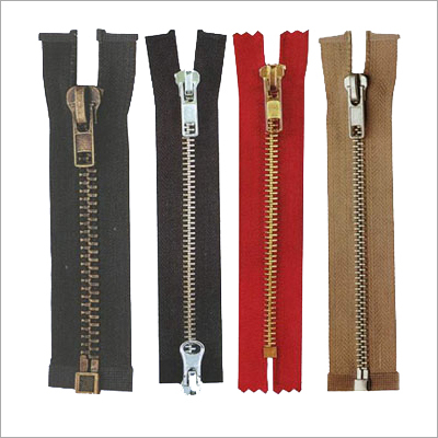 Metal Zipper - Metal, Small, Medium & Large | Red, Black & Brown, Close End, Smooth Texture, Fine Finish, High Durability, Easy to Stitch
